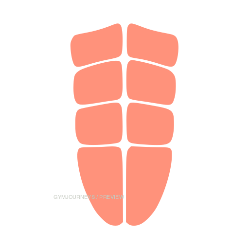 Abs, muscle-only icons, coral
