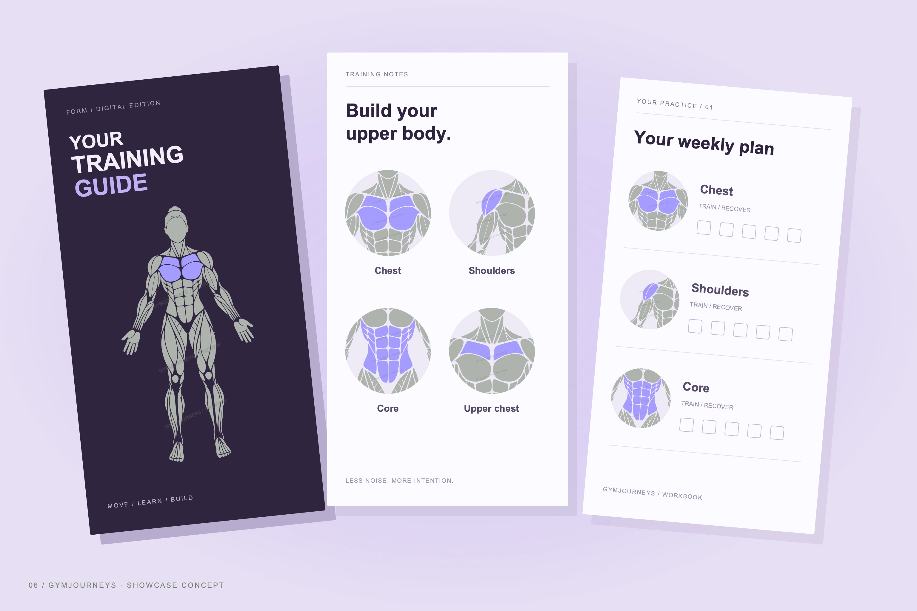 Concept showcase: digital guides using muscle-map artwork